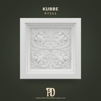 Poliüretan Dekoratif Kare Tavan Kubbesi Göbek Modeli 60x60 cm