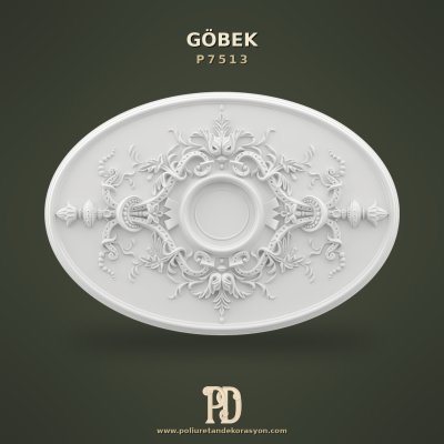 Poliüretan Dekoratif Klasik Oval Tavan Göbeği 54x78 cm