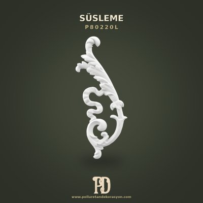 Asimetrik Volütlü Poliüretan Duvar Motifi 34x14x2 cm