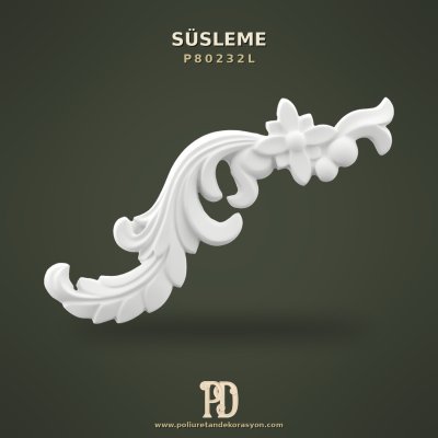 Poliüretan Duvar Süsü Çiçekli Sol Motif 22x34 cm