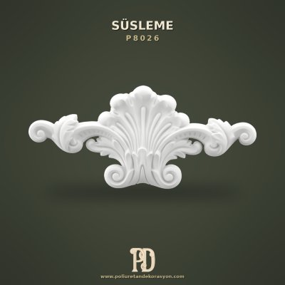 Poliüretan Akant Yapraklı Duvar Süslemesi 22x49 cm
