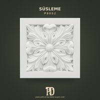 Kare Rozetli Poliüretan Klasik Floral Motif 16x16 cm