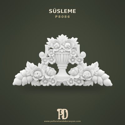Vazo Desenli Poliüretan Duvar Süslemesi 23x45 cm