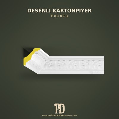 Poliüretan Dekorasyon Desenli Kartonpiyer Tavan Çıtası 7x7 cm