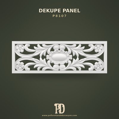 Poliüretan Dekupe Panel Oymalı Madalyon Formlu 36x105 cm