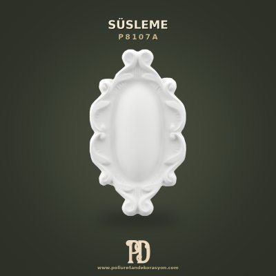 Poliüretan Süsleme Motifi Oval Kıvrımlı Klasik 29x16 cm