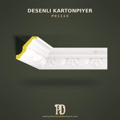 Poliüretan Desenli Oval Oymalı Kartonpiyer 107x110x2440 mm