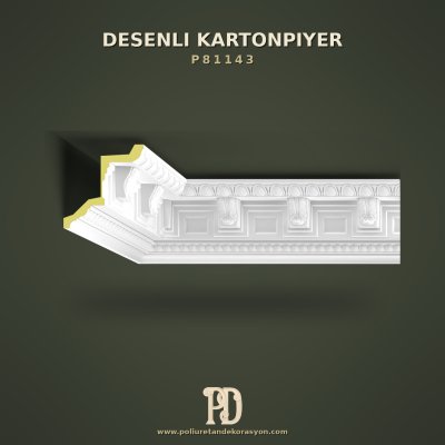Payanda Motifli Klasik Desenli Tavan Kartonpiyeri 13x14 cm