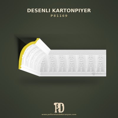 Klasik Floral Desenli Poliüretan Kartonpiyer 20x30 cm