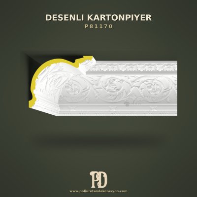 Klasik Oymalı Geniş Gövdeli Kartonpiyer 38x31 cm