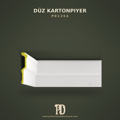 Geniş Kademeli Düz Poliüretan Kartonpiyer 218 mm