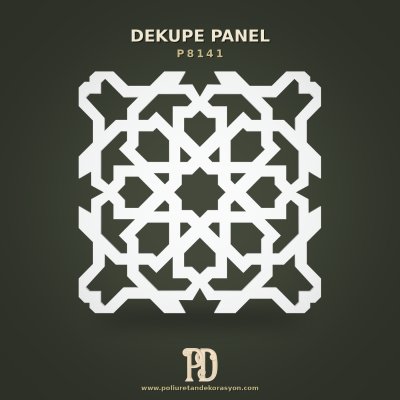 Poliüretan Dekoratif Dekupe Panel Geometrik Motifli 62x62 cm