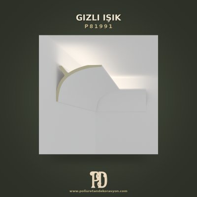 Poliüretan Dekoratif Düz Yüzeyli Gizli Işık Profili 14x11 cm