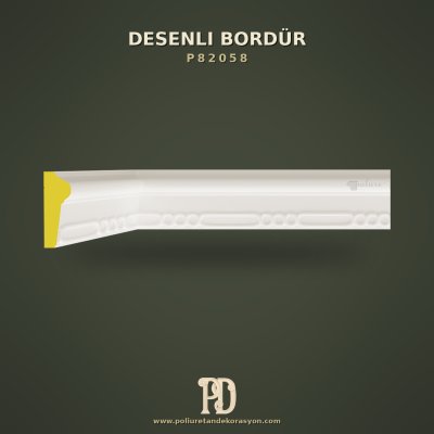 Poliüretan Desenli Bordür Geometrik Motifli 4x9 cm