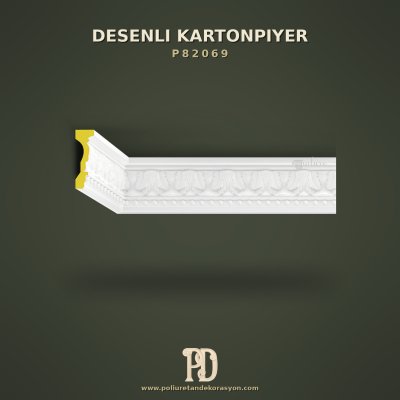 Poliüretan Desenli Tavan Kartonpiyeri Rölyefli 3x11 cm