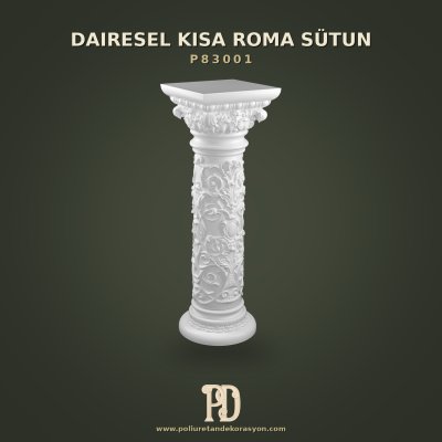 Poliüretan Kabartmalı Kısa Sütun Kaidesi 35x107 cm