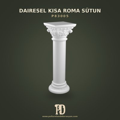 Pürüzsüz Düz Gövdeli Kısa Roma Sütunu 36x107 cm