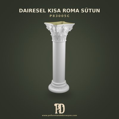 Korint Başlıklı Kısa Roma Sütunu 35x107 cm