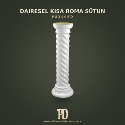 Dekoratif Burgu Desenli Poliüretan Roma Sütunu 35x107 cm