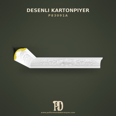 Klasik Motifli Geniş Poliüretan Kartonpiyer 18x18 cm