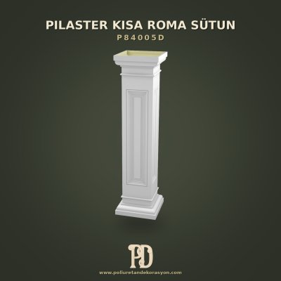 Kısa Roma Sütunu Düz Panelli Model 28x28x107 cm