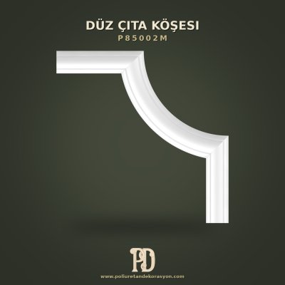 Poliüretan Düz Çıta Köşesi Pürüzsüz Yüzeyli 18x18 cm