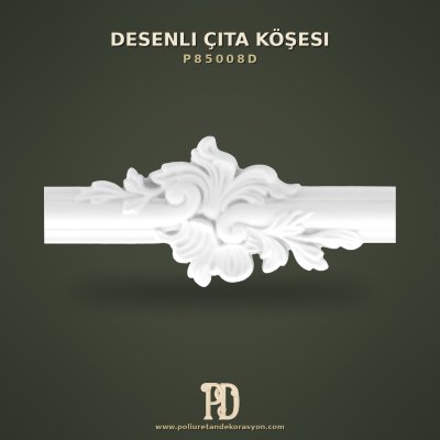 Oymalı Floral Poliüretan Desenli Çıta Köşesi 11x25 cm