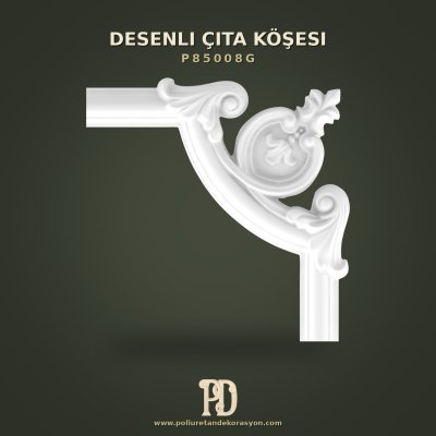 Poliüretan Oymalı Duvar Çıtası Köşe Elemanı 28x28 cm
