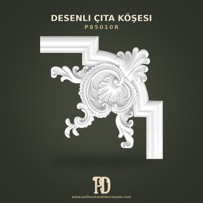 Poliüretan Oymalı Desenli Çıta Köşesi 34x34 cm