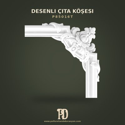 Poliüretan Desenli Çıta Köşesi 33x33 cm Klasik Rölyef