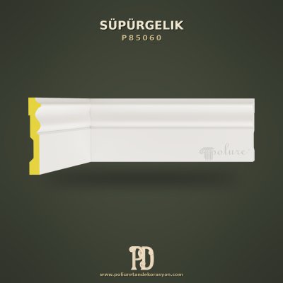 Poliüretan Düz Süpürgelik Profili 12 cm