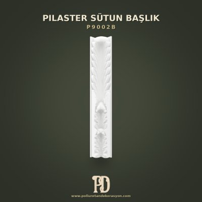 Poliüretan Pilaster Sütun Akant Yapraklı 13x12x96 cm
