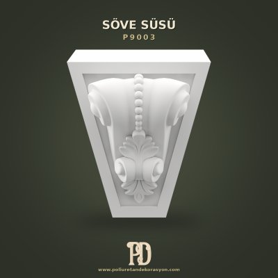 Poliüretan Söve Süsü Klasik Oymalı Kilit Taşı 22x25x32 cm