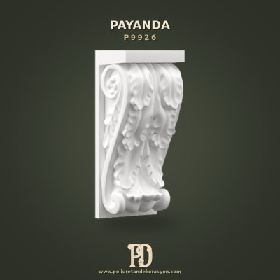 Estetik Oyma Desenli Poliüretan Dekorasyon Payanda 8x9x20 cm