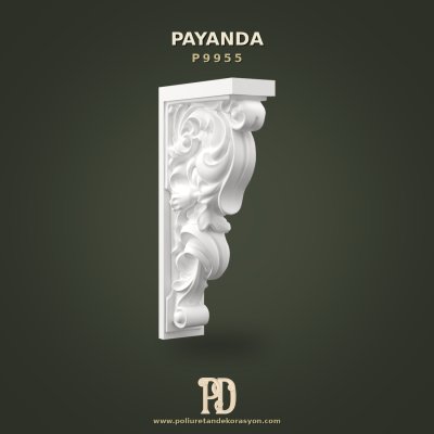 Klasik Oyma Desenli Poliüretan Payanda 23x9x46 cm
